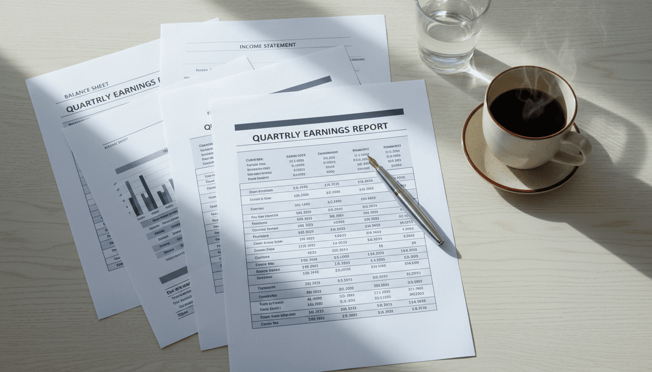 Financial statements on desk